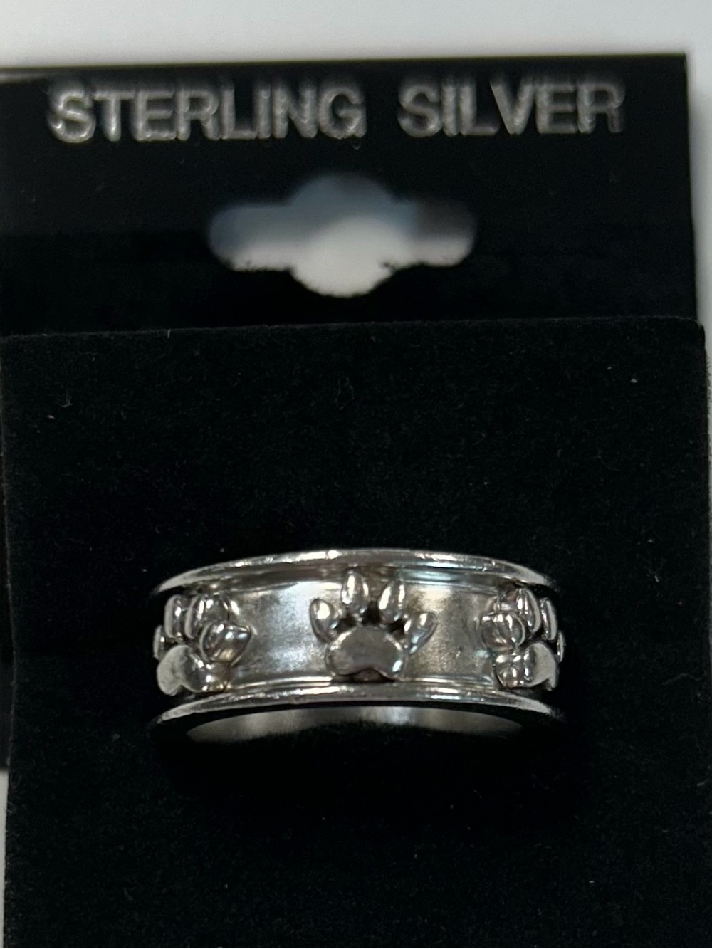 Lisa Welch Sterling Silver Paw Print Band Ring - Animal Lover Style